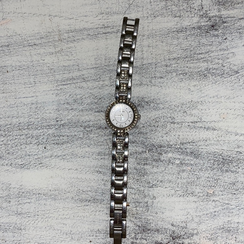 FOSSIL stainless steel with rhinestones
